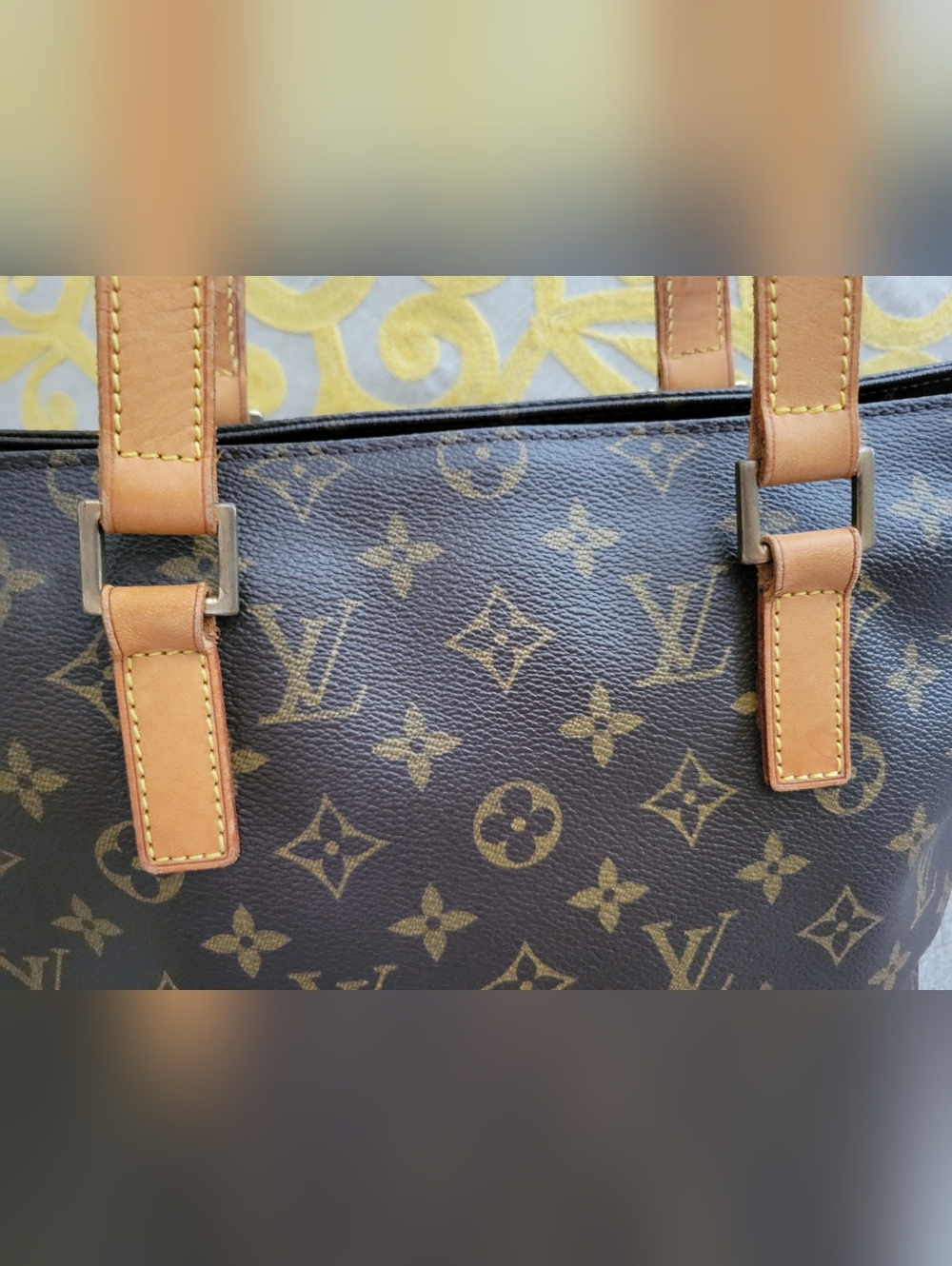 Louis Vuitton Monogram Canvas Brown Tote Bag with Tan Leather Handles - Picture 8 of 15